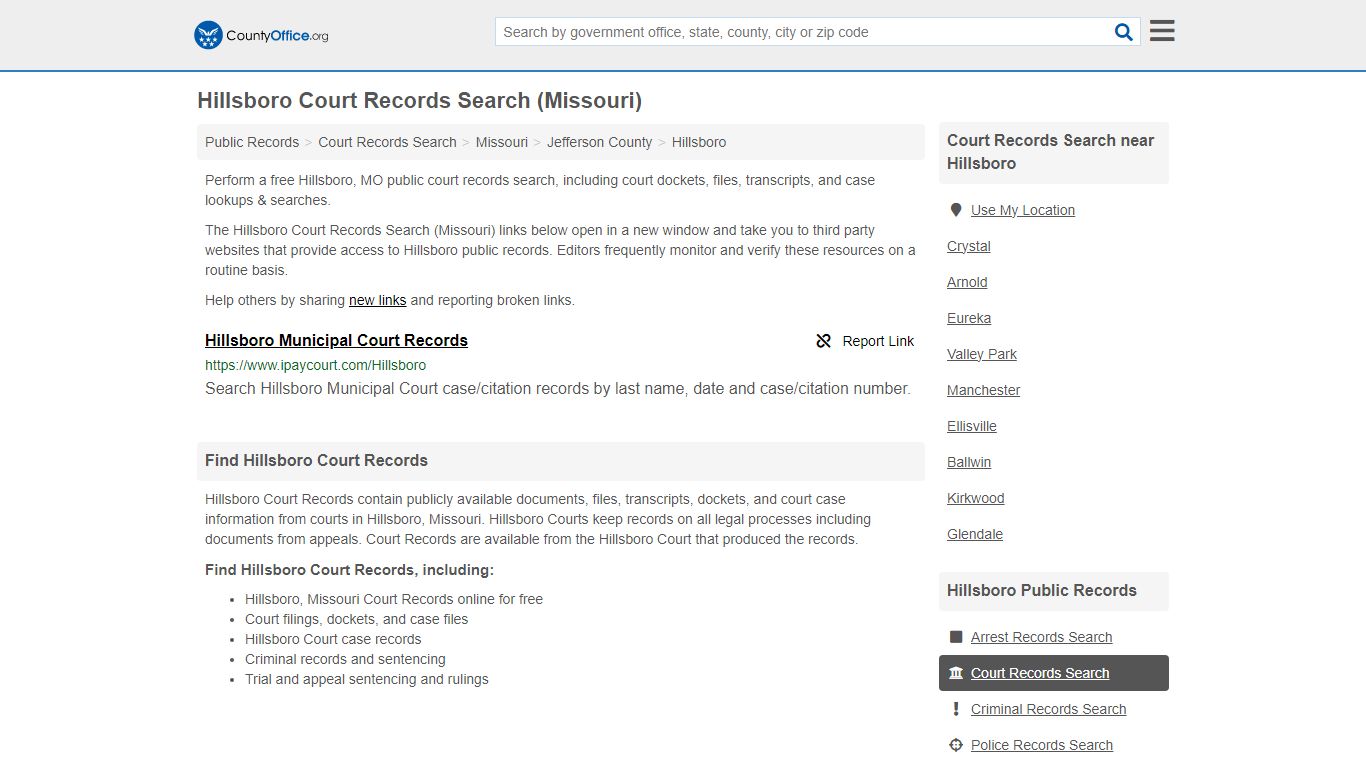 Court Records Search - Hillsboro, MO (Adoptions, Criminal, Child ...