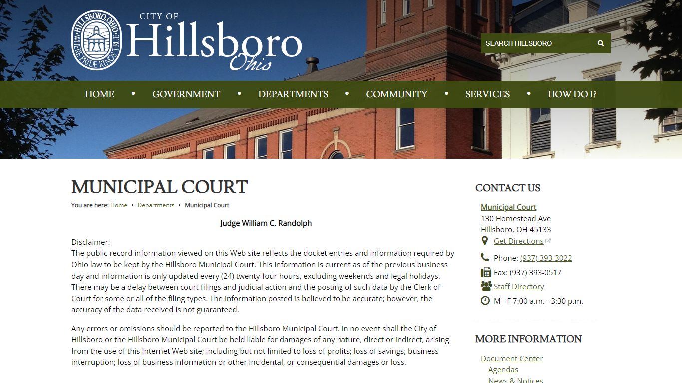 Municipal Court / Hillsboro, OH